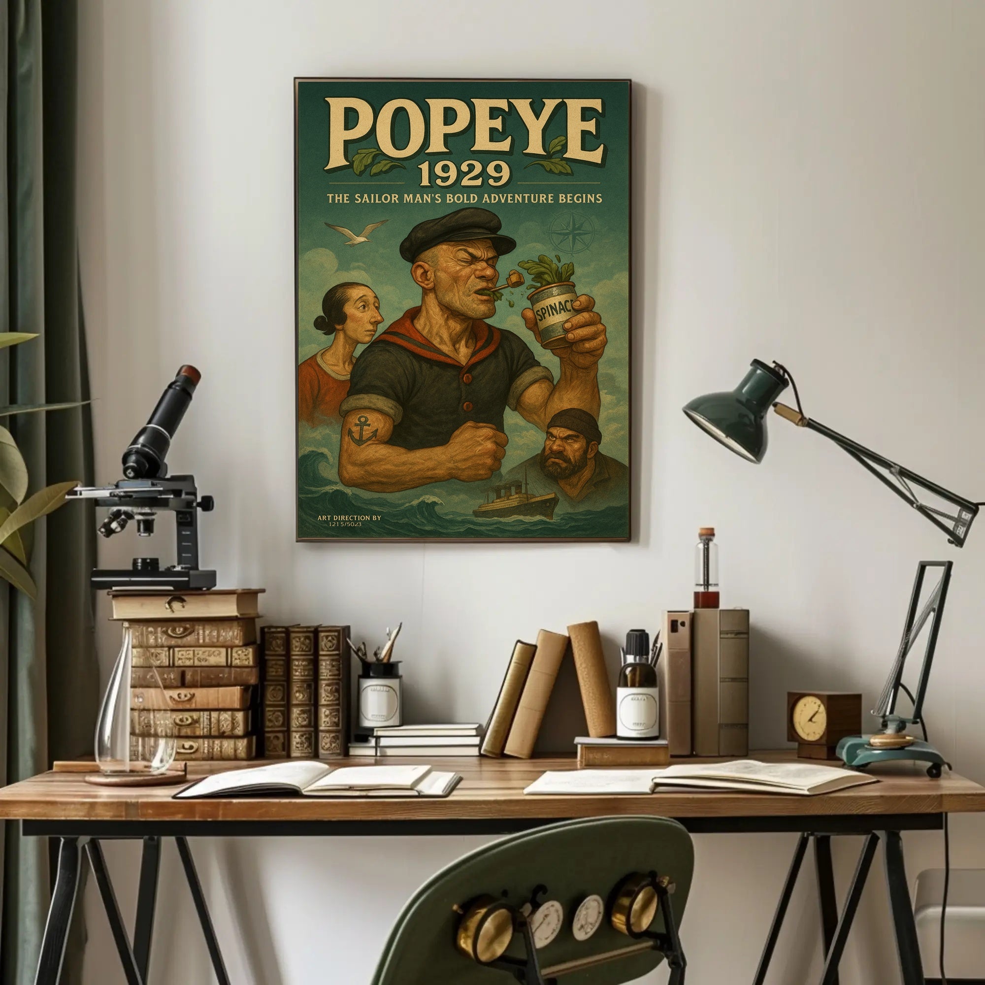 Popeye Vintage Nautical Poster 1929 Sailor Print