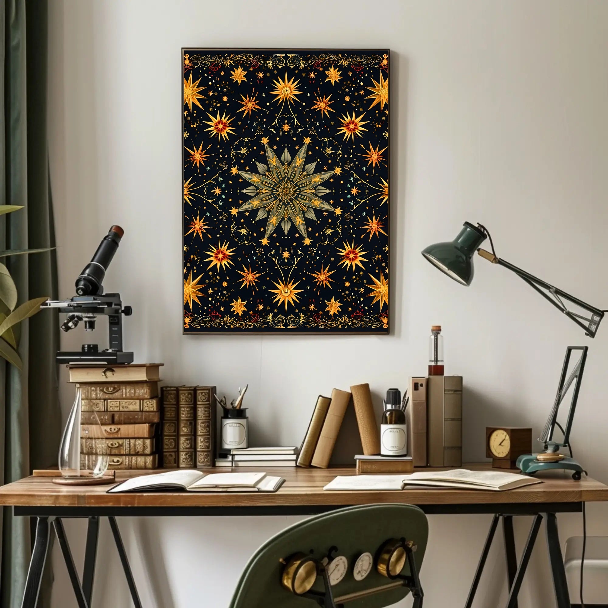 Celestial Starburst Abstract Art Poster