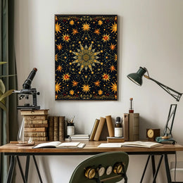 Celestial Starburst Abstract Art Poster