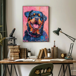 Rottweiler Impressionist Masterpiece: Vibrant Dog Breed Poster PosterGoat