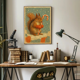 Winter Wonderland Squirrel Poster