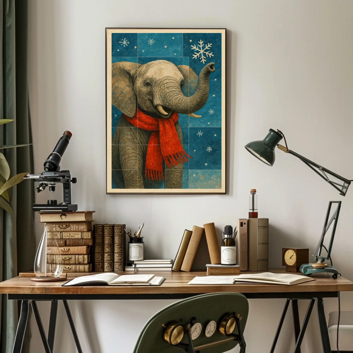 Winter Elephant Poster