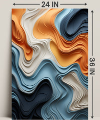 Abstract Waves Of Color Abstract Poster PosterGoat