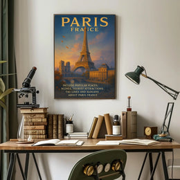 Parisian Romance: Vintage Eiffel Tower Art Print