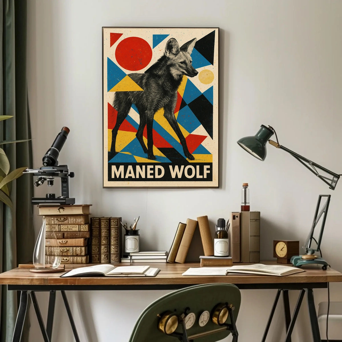 Maned Wolf Art Poster