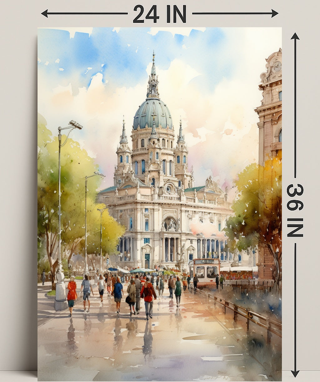 St. StephenS Basilica In Watercolor Poster