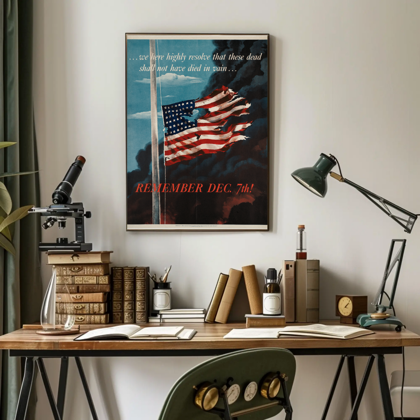 Remember December 7th Patriotic Flag Travel Poster