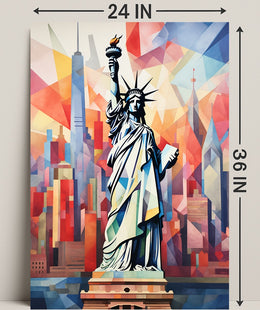 Statue Of Liberty Geometric Splendor Poster