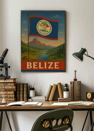 Belize Retro Travel Art Poster
