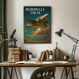 Burnelli UB-14 Vintage Aviation Poster Art 1939