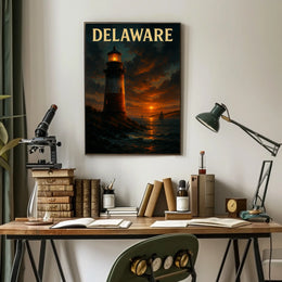 Delaware Lighthouse At Sunset Poster