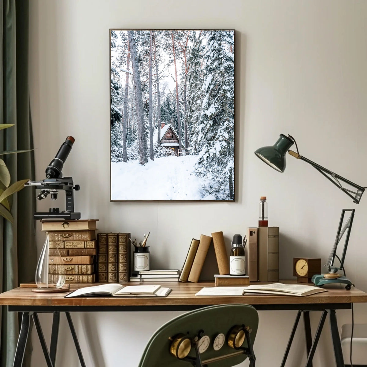 Winter Cabin In The Woods Poster