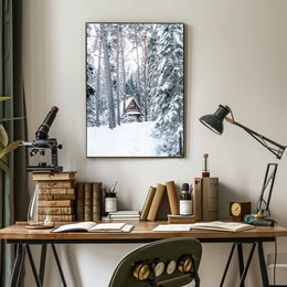 Winter Cabin In The Woods Poster