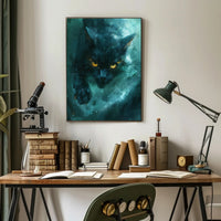 Mystical Black Cat Art Print Poster for Home Decor PosterGoat