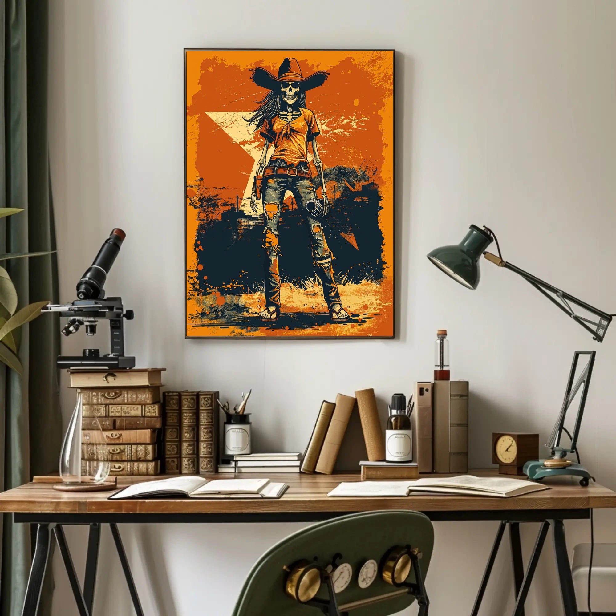 Skeleton Cowboy Poster PosterGoat