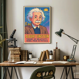 Einstein Relativity Vintage Science Curious Poster