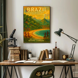 Brazil's Vibrant Adventure Travel Poster