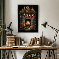 Cozy Christmas Hearth Poster