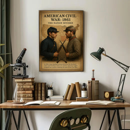 The Nation Divided American Civil War Poster PosterGoat