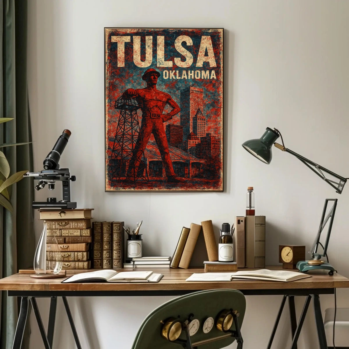 Tulsa, Oklahoma Iconic Representation Poster