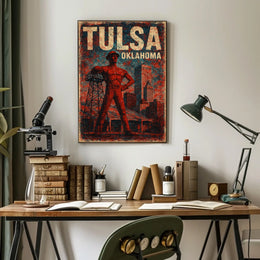 Tulsa, Oklahoma Iconic Representation Poster