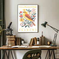 Yellowhammer Bird Alabama Nature Art Poster Print