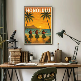 Honolulu Sunset Poster PosterGoat