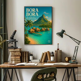 Bora Bora Vintage Escape Travel Poster PosterGoat