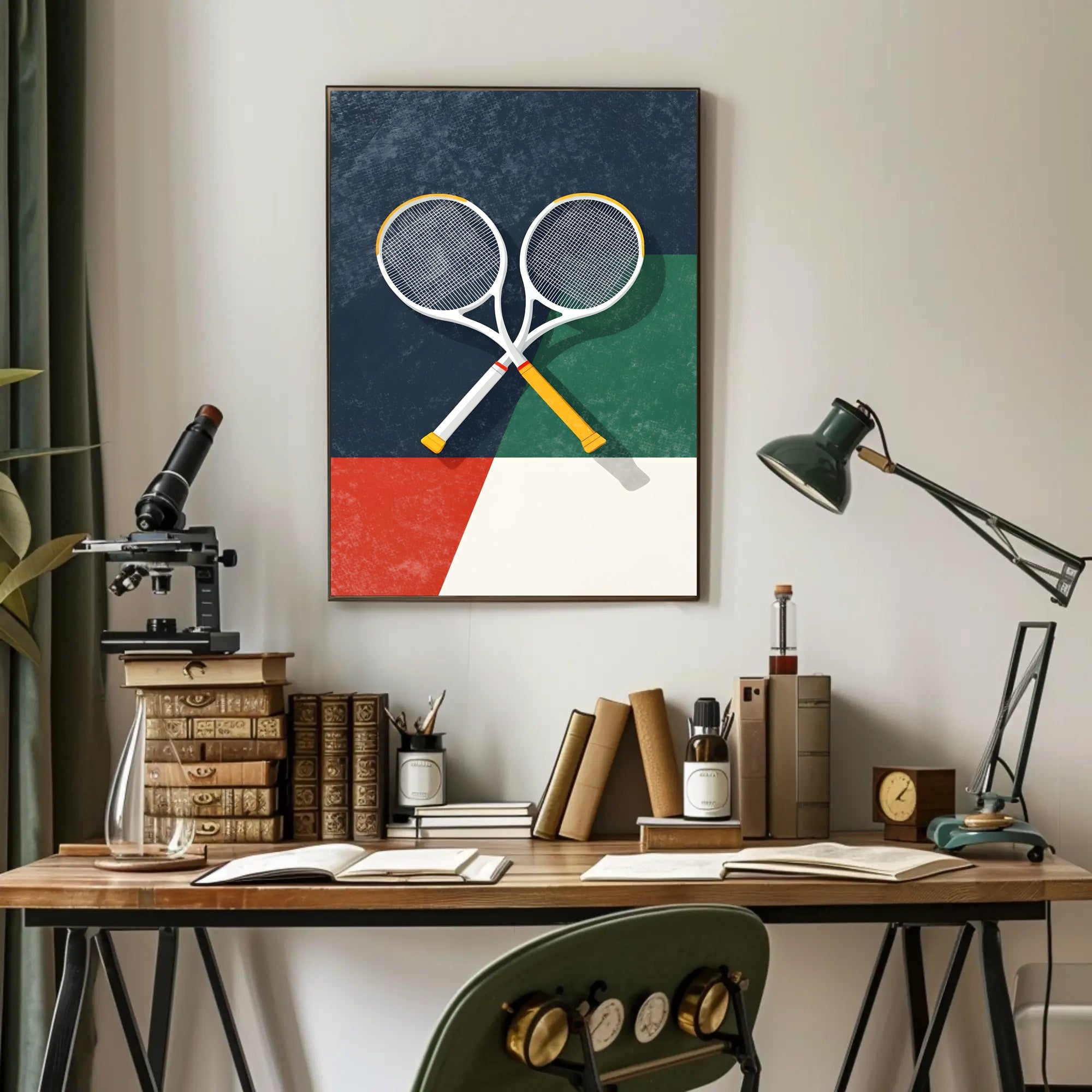 Energetic Tennis Art Poster with Modern Sports Theme