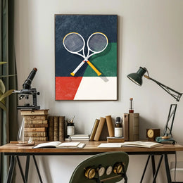 Energetic Tennis Art Poster with Modern Sports Theme