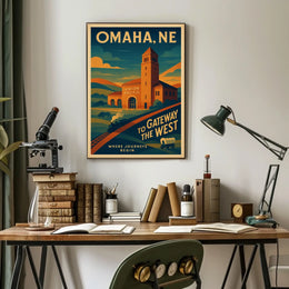 Vintage Omaha Railroad Poster: Gateway to the West