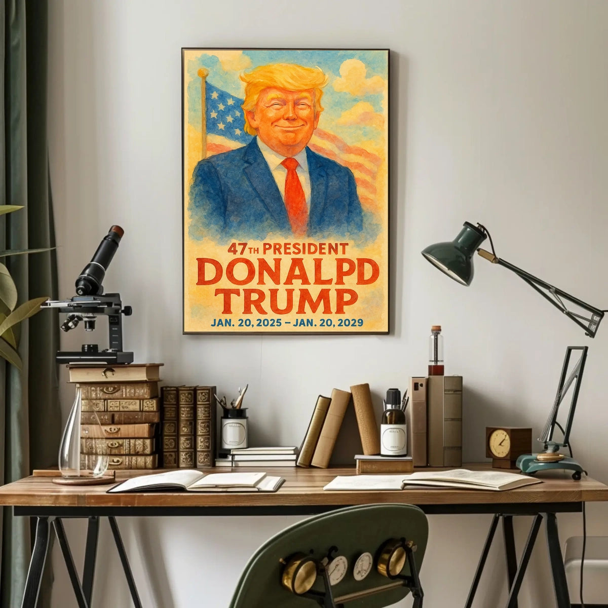 Trump Visionary Watercolor Patriotism Poster