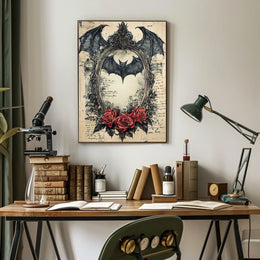 Gothic Bat Design Artistic Abstract and Pop Culture Poster