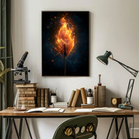 Ignite Your Space: Surreal Fire Art Poster