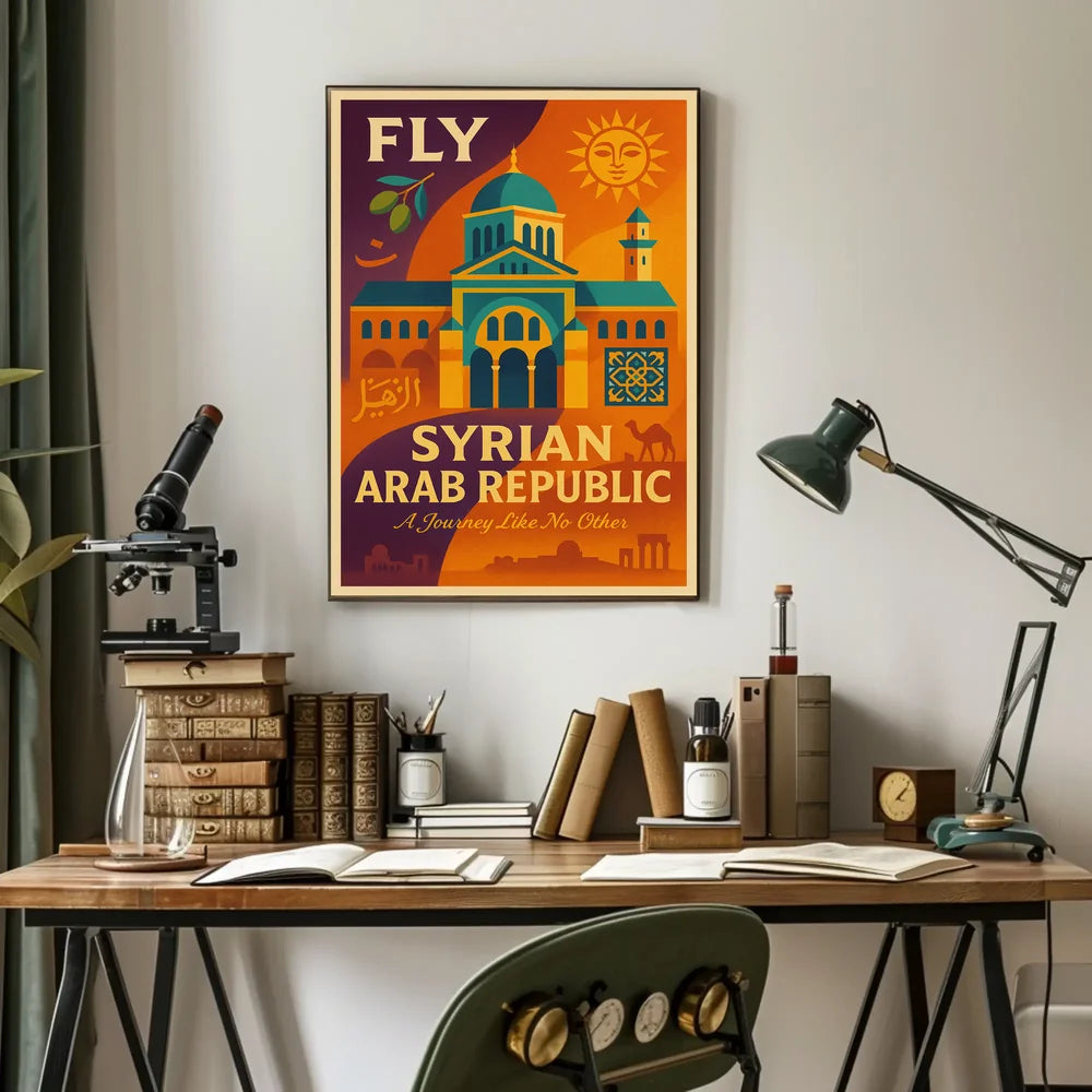 Vintage Syrian Travel Poster Explore Exotic Middle Eastern Heritage Travel Poster PosterGoat