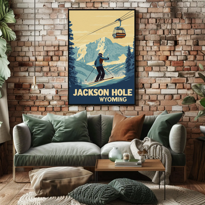 Jackson Hole Wyoming Vintage Poster
