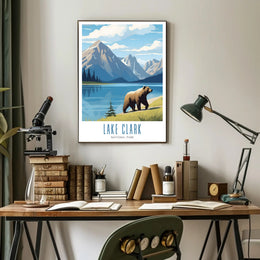 Lake Clark National Park Poster Vintage Travel Print