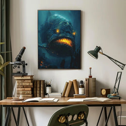 Mythical Sea Monster in Fantastical Underwater Adventure Poster PosterGoat