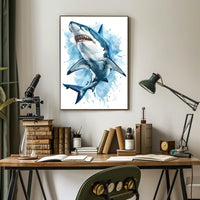 Majestic Shark Illustration Poster