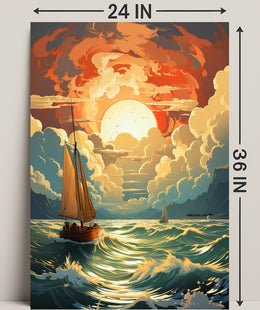 Sailing Into The Sunset Poster PosterGoat