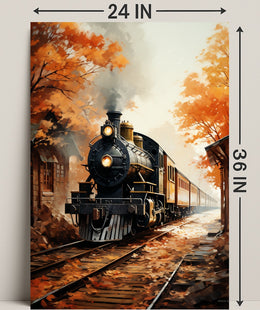Autumn Train Journey Poster