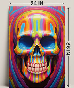 Vibrant Skull Art Poster PosterGoat