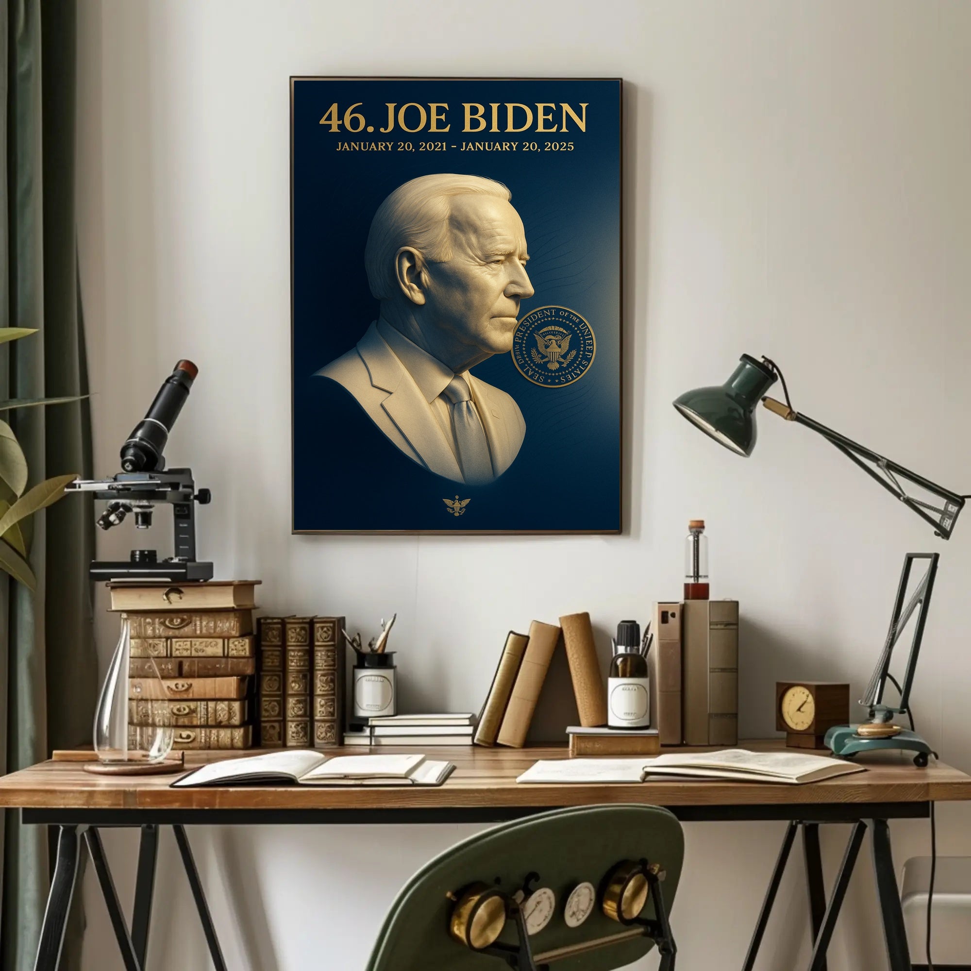 Joe Biden 3d bust 46th President Poster PosterGoat