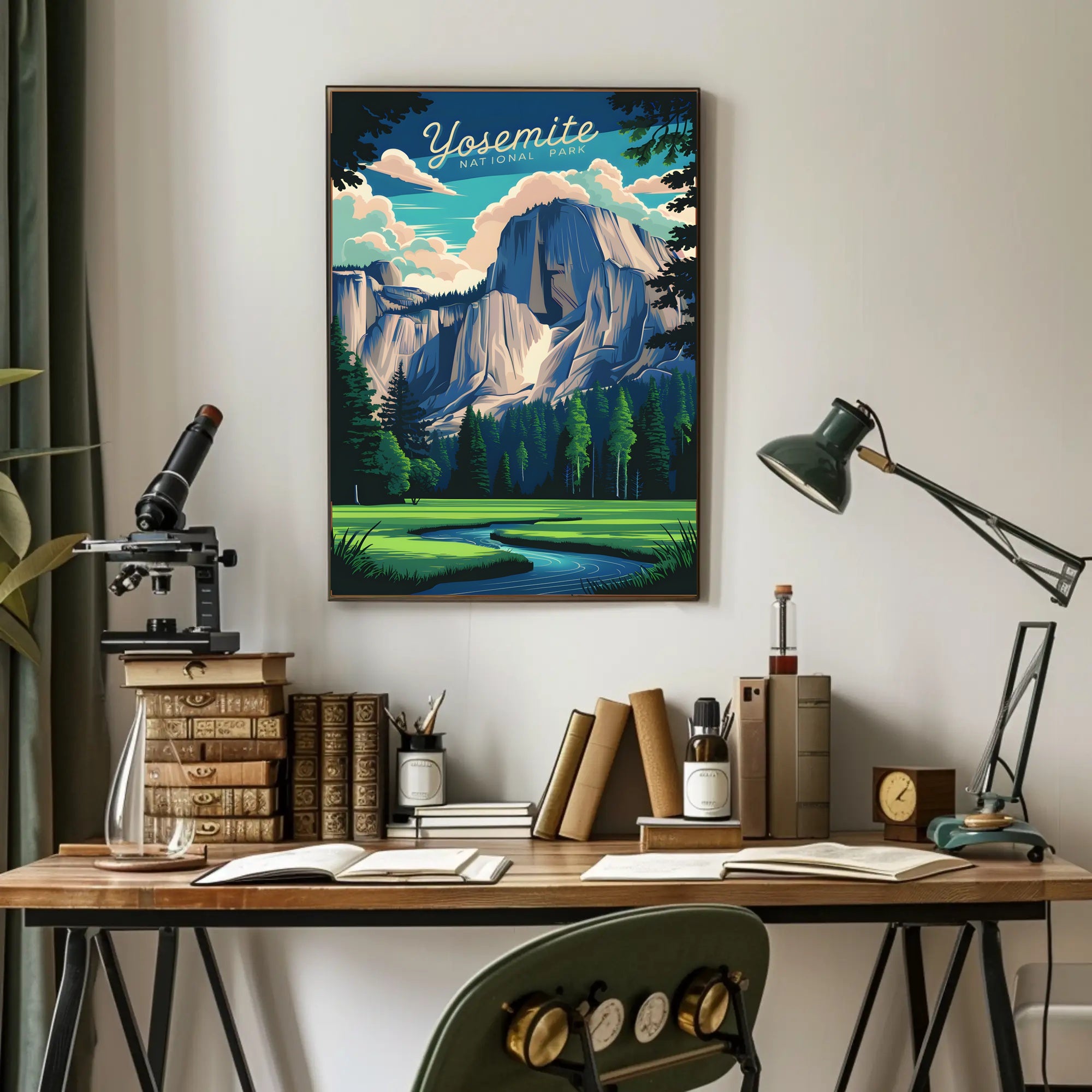 Yosemite National Park Illustration Poster