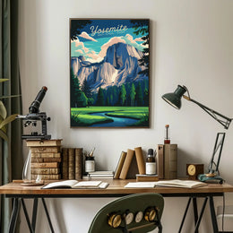 Yosemite National Park Illustration Poster