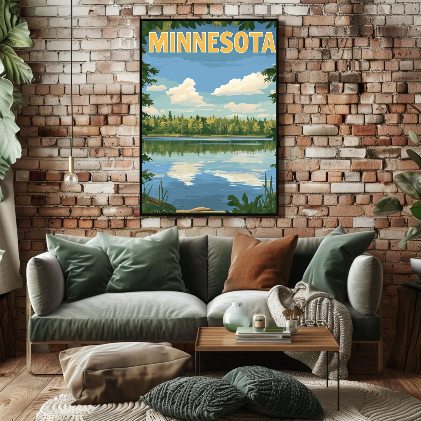 Minnesota’s Tranquil Lakes Vintage Travel Poster
