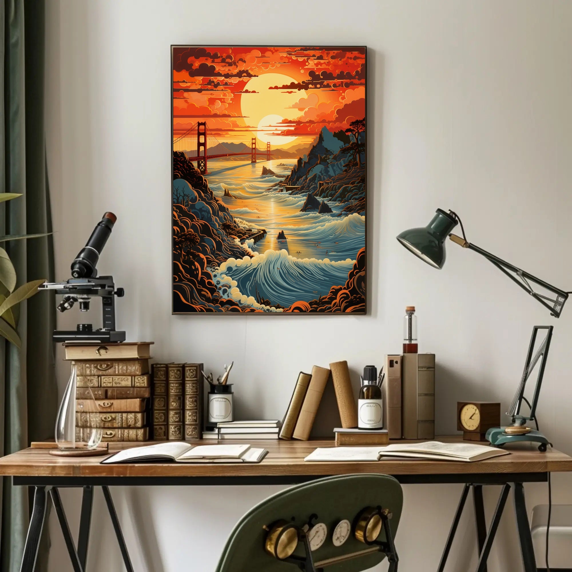 Sunset Over The Golden Gate Poster