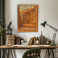 Petra Jordan Vintage Travel Poster