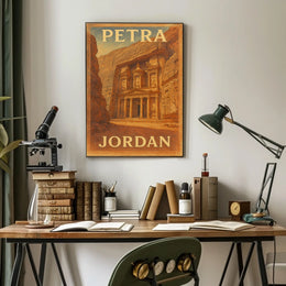 Petra Jordan Vintage Travel Poster