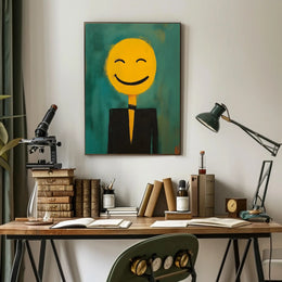 Smiley In A Suit Poster Whimsical Wall Art Print